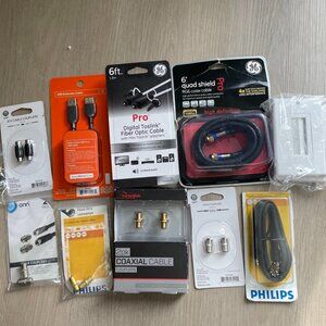 Bundle of Coaxial & USB Cables, Couplers, & Misc.  - Most New In Box